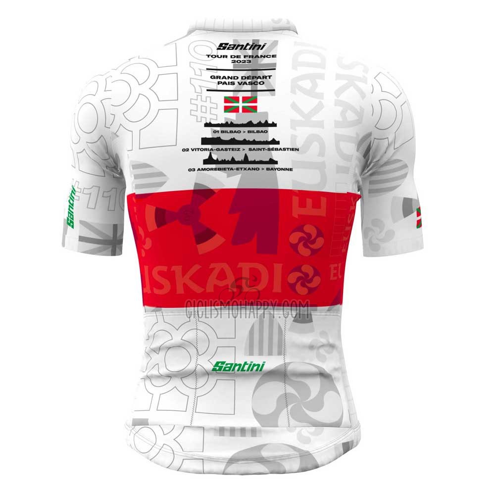 Tour de France Cycling Jersey Bib Short 2023 Men Short Sleeve Red White